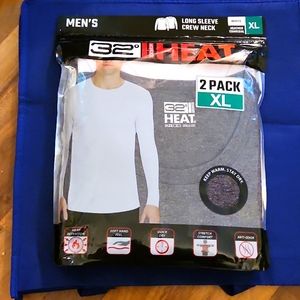 Mens 2 pack long sleeve crew neck 32  degree  heat  shirts